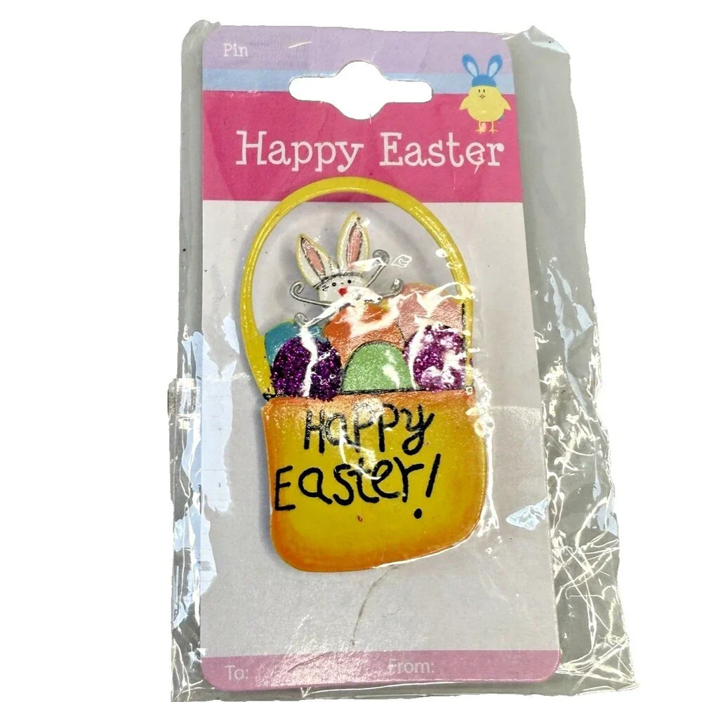 Happy Easter Brooch Pin Greenbrier 2 1/4